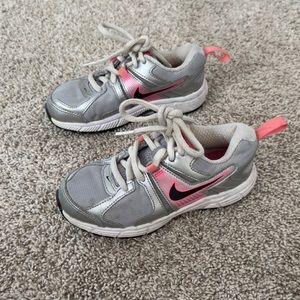 NIKE Dart 10 Toddler Girls Running Shoes Silver Pink mesh size 10.5C